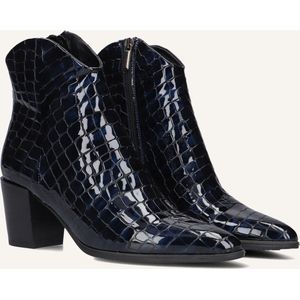 Lina Locchi - Enkellaarsjes - Blauw - Leer