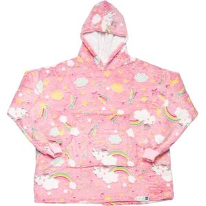 Vivva - Hoodie Deken voor Kinderen - Fleece Deken met Mouwen - Fleece Hoodie - Plaid met Mouwen - Wolken - One Size - KIDHUG