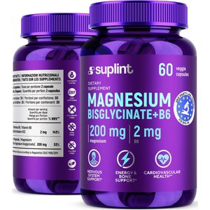Suplint - Magnesium Bisglycinaat + B6 - Capsules - Hoge Opname - 60 Stuks