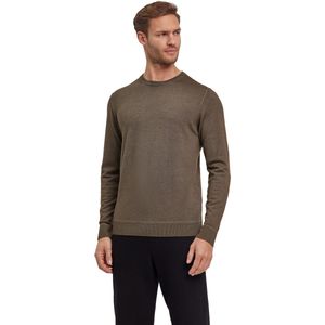 FALKE Basic Crew Neck Gmt Dye elegante klassieker wol trui heren groen - maat M