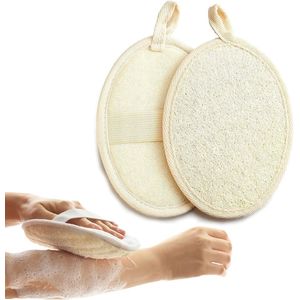 Natuurlijke luffaspons scrub voor het lichaam - 2 stuks peelingspons - douchespons voor mannen en vrouwen
