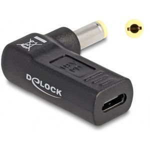 USB-C - Notebook Laadadapter - Zwart - 5,5 x 2,5mm - Power Delivery tot 60W