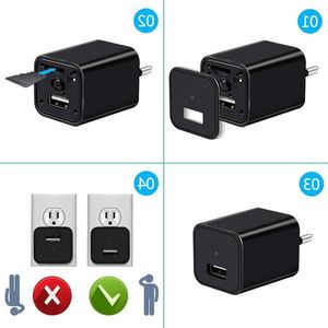 Verborgen HD 1080P Oplader Spioncamera - Mini DV Audio Fast AC EU USB Wall Socket Plug Surveillance Recorder Home Security Nanny Adapter Memory of Loop Recording