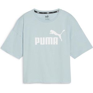 PUMA ESS Cropped Logo Tee Dames T-shirt - Turquoise Surf