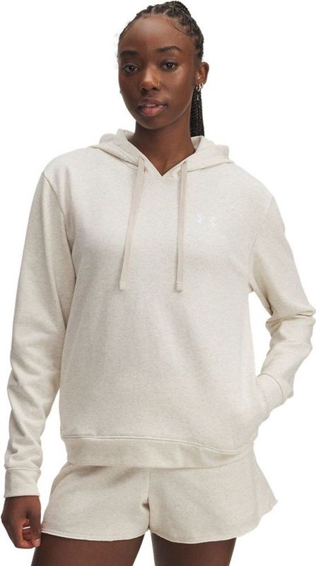 Under armour rival terry hoodie in de kleur bruin.