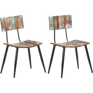 Medina Eetkamerstoelen 2 st massief gerecycled hout