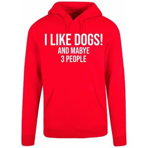 7311 - Hoodie - I Like Dogs-Red-XXL