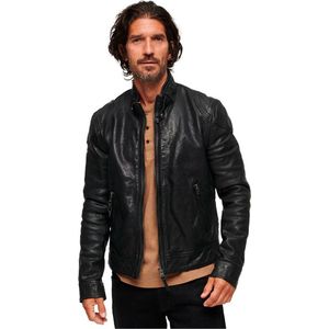 Superdry Racer Leer Jas Zwart L Man