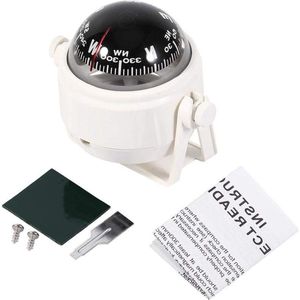 Electronic Marine Compass - Outdoor Voyager Multifunctionele Navigatie met Bevestigingsbeugel voor RV Truck (Wit)