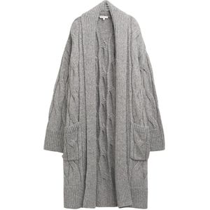 TOM TAILOR - Oversized Vest - Donkergrijs - Wijde Pasvorm - Lange Mouwen