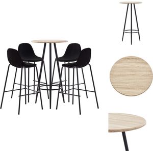 vidaXL Barset Eiken - Bartafel 60 x 107.5 cm - 4 Barstoelen 51 x 49 x 99 cm - Set tafel en stoelen