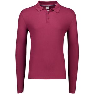 Brax - Knitted Polo - Bordeaux - Lange Mouw - Normale Fit