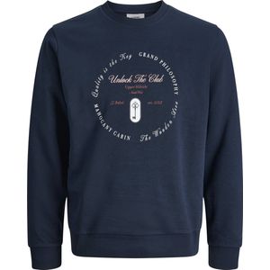 JJ REBEL - Sweater - Donkerblauw - Heren - Ronde Hals - Lange Mouwen