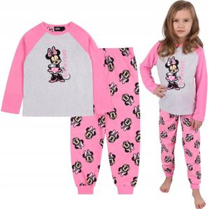 DISNEY Minnie Mouse - Roze en Grijze Pyjama voor Meisjes met Lange Mouwen