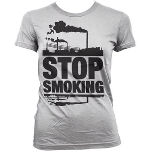 Hybris Damen Stop Smoking Girly T-Shirt SH-5-15531-H23-12 White-S
