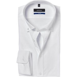Seidensticker shaped fit overhemd - Oxford - wit - Strijkvriendelijk - Boordmaat: 39