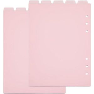 6 Gaten Ringindexpagina A5 - Roze - 10 Vellen - Kunststof Notitieboek Index Scheidingsbladen - Bovenste Tabbladen - 219 x 148 cm