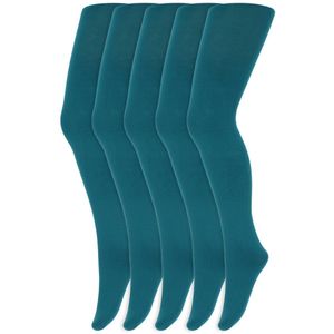 Meisjes panty’s | 100 denier | Merk: Yellow Moon | Maat: 98 t/m 176 | Kleur: Oceaan groen | 5 Paar