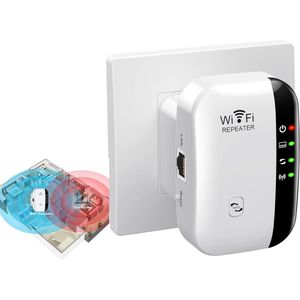 WiFi Versterker Stopcontact - Gratis Internet Kabel - Router Draadloos - WiFi Repeater - Booster - WiFi Extender - 300Mbps - Super WiFi Booster - WiFi Versterker Stopcontact - Extra Groot Bereik - Draadloos - wit