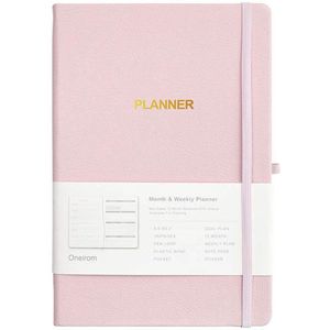 A5 Planner hardcover - Roze - Organiser - Ongedateerde agenda - Weekly planner - Habit tracker - incl stickers