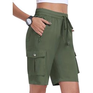 Dames Korte Cargo Shorts voor Zomer Wandelen - Lichtgewicht Ademend Casual Outdoor Broek met 6 Zakken
