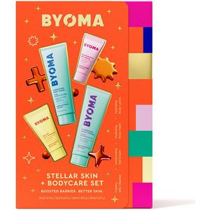 BYOMA Stellar Skin + Bodycare Set – 4-delige Huid- en Lichaamsverzorgingsset – Hydraterende Body Wash, Body Lotion, Cleanser & Gel Cream – Reisformaat – Geschikt voor Alle Huidtypen