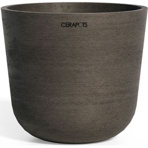 Cerapots Bolin 35 Sepia keramieken bloempot - Rond - Bruin-grijs - 35 x 35 x 31 cm