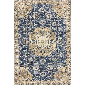Aledin Carpets Zahedan - Vintage - Vloerkleed 200x300 CM - Laagpolig - Blauw - Creme - Klassiek - Woonkamer Tapijt