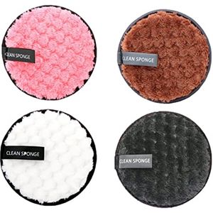 Wasbare wattenschijfjes en biologisch katoenen make-up remover sponzen - 4 stuks