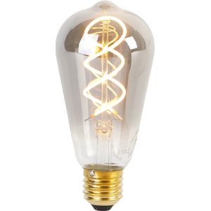LUEDD E27 dimbare LED gedraaid filament lamp ST64 smoke 120 lm 1800K