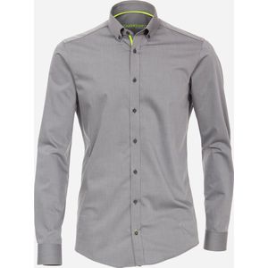 VENTI modern fit sneaker overhemd - twill - grijs - Strijkvriendelijk - Boordmaat: 37 - 38