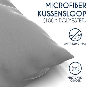 Kussensloop 50x70 Grijs Microvezel OEKO TEX door Dreamzie - 100% Polyester - Kussenslopen Comfortabele Hypoallergene
