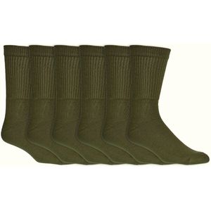Wollen sokken | Legersokken | Dames & Heren | Kleur: Groen | Maat: 39-42 / 43-46 | 6 paar