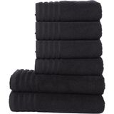 Betully - Handdoeken Set - Zwart - 50x100 cm (4 stuks) en 70x140 cm (2 stuks) - Hotelkwaliteit - 500 g/m²