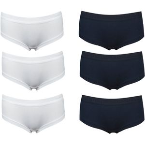 6-Pack Dames Hipsters Beerenondergoed Wit / Zwart - maat XL