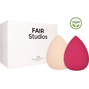 Premium Beauty Blender 2-Pack - Make Up Spons - Latexvrij - Voor Foundation, Blush & Primer - Speciaal Aero-Memory Foam - FAIR STUDIOS - Make Up Sponge - Beautyblender