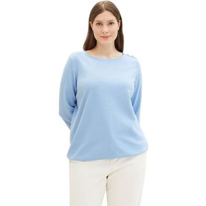 Tom Tailor Buttons Plus T-shirt Met Lange Mouwen Blauw 46 Vrouw