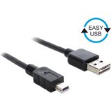 Delock USB 2.0 A Male naar USB 2.0 Mini Male - 1 m