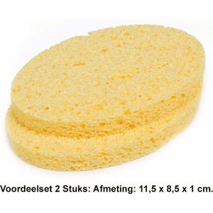 Rojafit - Gezichtsreiniging Sponsjes - Natuurlijk Cellulose - Voordeelset 2 stuks - Afmeting: 11,5 x 8,5 x 1 cm.
