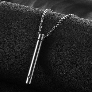 Ketting met Afsluitbare Ashanger Urn Hanger (smal model) - Zilver kleurig - Kettingen Heren Dames - Cadeau voor Man - Mannen Cadeautjes Accesoires