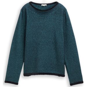 TOM TAILOR Damestrui, 39240 - Teal Streep met veergaren, XL