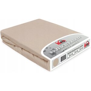 Jersey laken met elastiek 160x200 cm, beige - Constance KARO