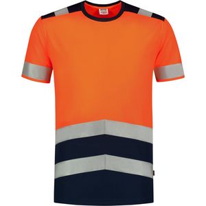 Tricorp 103006 T-shirt High Vis Bicolor - Fluo Oranje/Inkt - 4XL