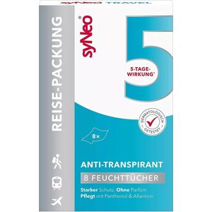 syNeo 5 - Deodorant - Reisverpakking - 8 natte doekjes