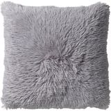 Dutch Decor FLUFFY - Kussenhoes 60x60 cm - superzacht - XL kussensloop - Micro Chip - lichtgrijs - met rits