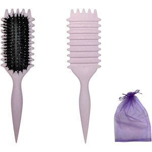 C-line Kroller Bouncy Curl Brush Borstel voor krullen met opbergtasje - Krullenborstel - Krullen borstel - Krullenkam - Curl define brush - Defining - Curly Girl CG Methode - CG Proof - Beste borstel voor krullend haar - Haarborstel - Paars