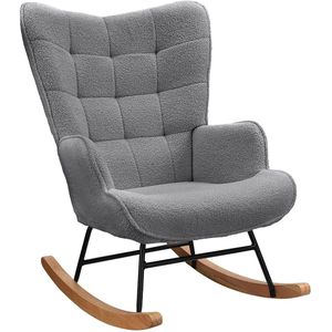 Schommelstoel - Stoelen - Meubels - Relaxfauteuil - Relaxstoel - Grijs - 92 cm x 71 cm x 101 cm