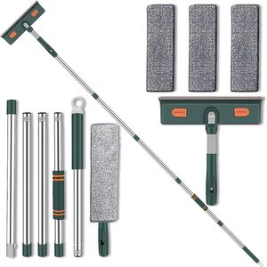 Multifunctionele Raamreinigingsapparatuur met Uitschuifbare Telescopische Handvat 210 cm, Ideaal voor Glazen Deuren, Autoruiten en Tegels