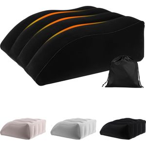 Venussen, opblaasbaar beenkussen, aderkussen voor de benen, comfortabel en draagbaar, bevordert de bloedsomloop, vermindert zwellingen, beenkussen, hoge positie (zwart)