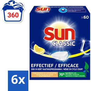 Sun Classic - Vaatwastabletten - Voordeelverpakking - Citroen - 60 Tabletten - Voordeelverpakking - 6 stuks